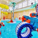 Nerf War | Water Park & SPA Battle (Nerf First Person Shooter)