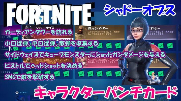 【フォートナイト】キャラクターパンチカード！シャドーオプス【FORTNITE】