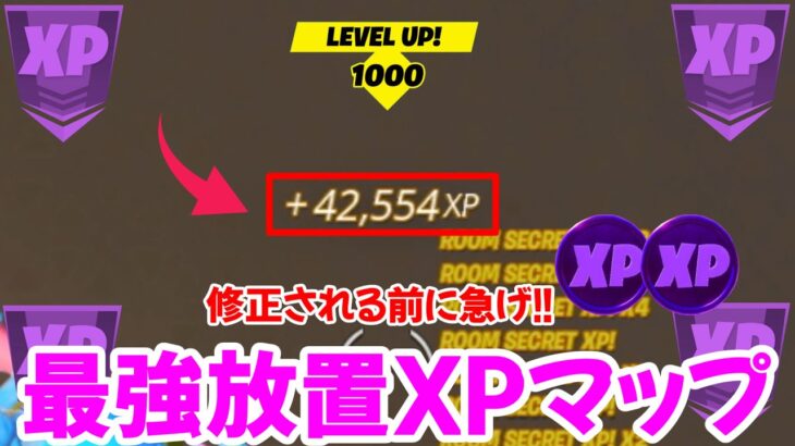 【最強放置XPマップ!!】１分で40,000XP稼げる無限XPバグのやり方!!【フォートナイト/Fortnite】【チャプター３最新】AFK XP Glitch