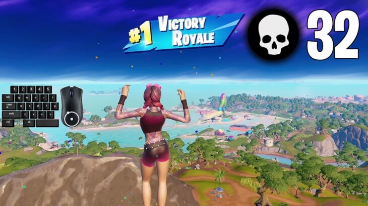 32 Elimination Solo vs Squads Win Full Gameplay Season 3 (Fortnite PC Keyboard)