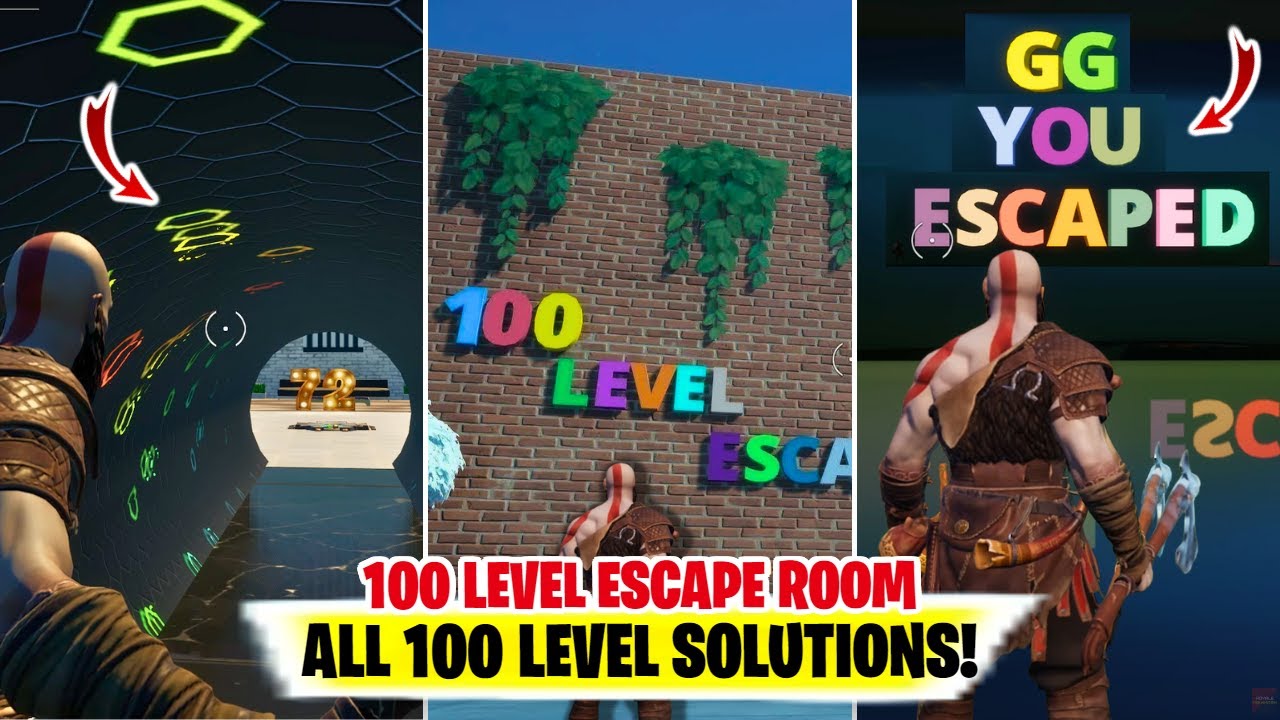 100 LEVEL ESCAPE ROOM Fortnite (All 100 Level Solutions) | Fortnite