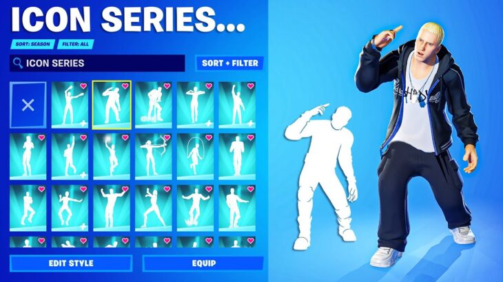 ALL FORTNITE ICON SERIES & NEW TIKTOK EMOTES!