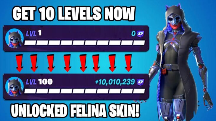 *Unlock Felina Skin* CRAZY Fortnite XP GLITCH Map to LEVEL UP FAST in Chapter 5 Season 4!