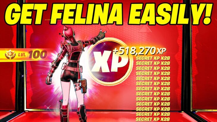 CRAZY Fortnite XP GLITCH Map to LEVEL UP FAST in Chapter 5 Season 4 (Get Free Felina Skin FAST!)