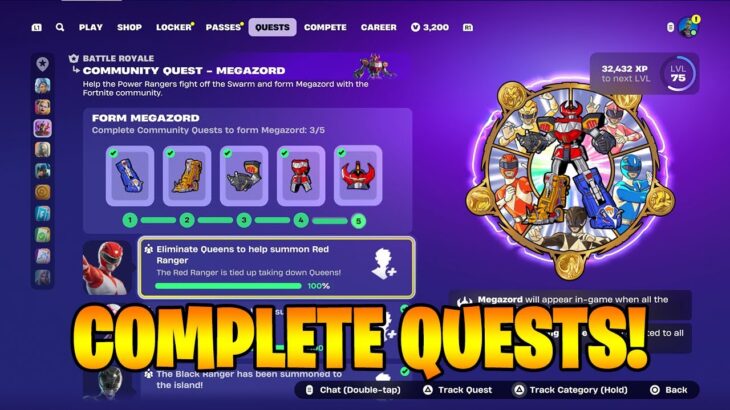 How To COMPLETE ALL COMMUNITY QUESTS MEGAZORD CHALLENGES In Fortnite! (Free Rewards Challenges)