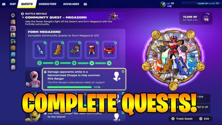 How To COMPLETE ALL COMMUNITY QUESTS MEGAZORD CHALLENGES In Fortnite! (Free Rewards Challenges)