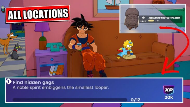 Fortnite | How to find ALL Hidden Gagas (simpsons Quest milestone)